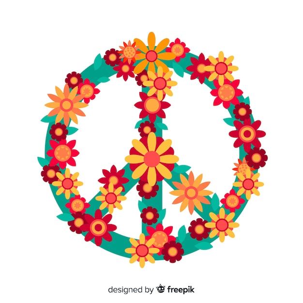 Floral peace sign background