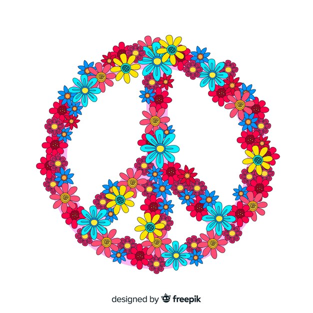 Floral peace sign background