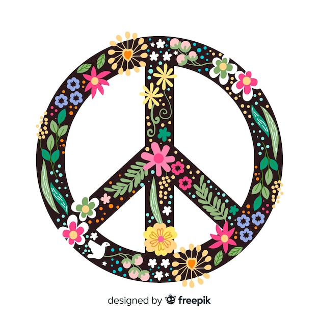 Free vector floral peace sign background