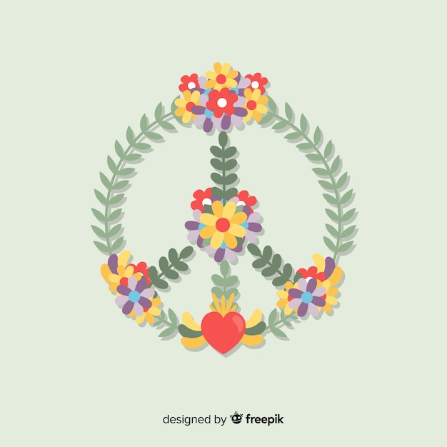 Free vector floral peace sign background