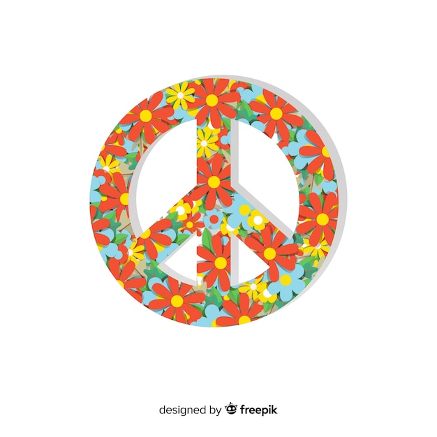 Floral peace sign background