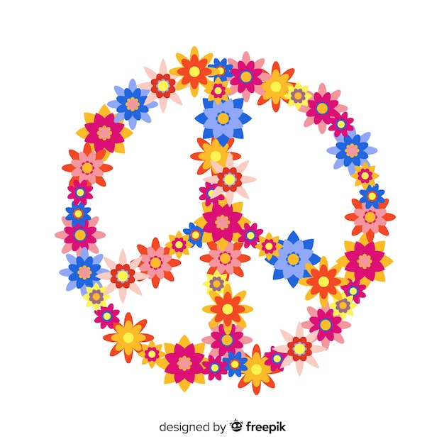 Floral peace sign background