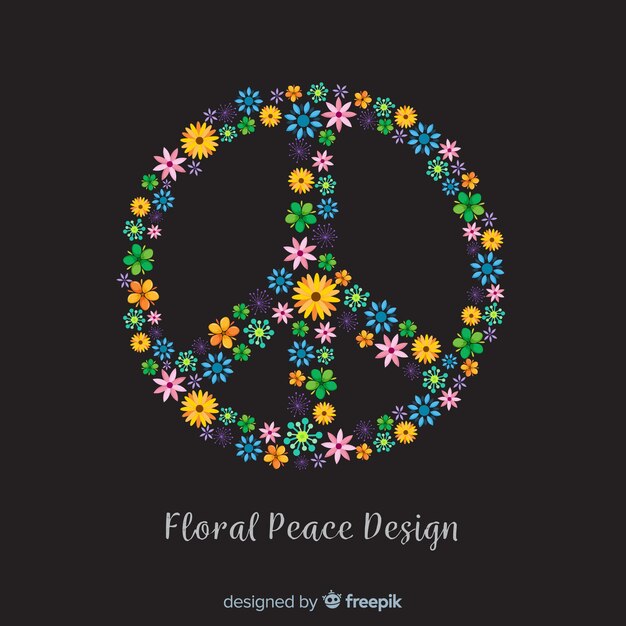 Floral peace sign background