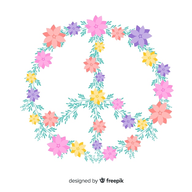 Floral peace sign background