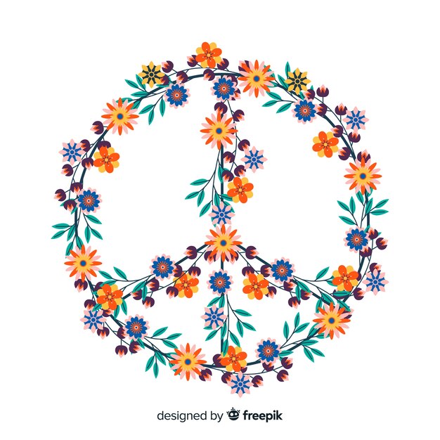 Floral peace sign background