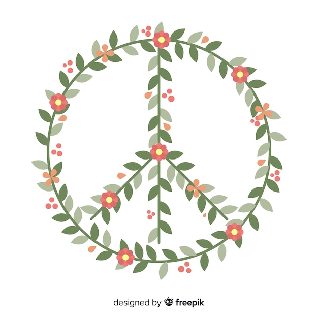 Free Vector floral peace sign background