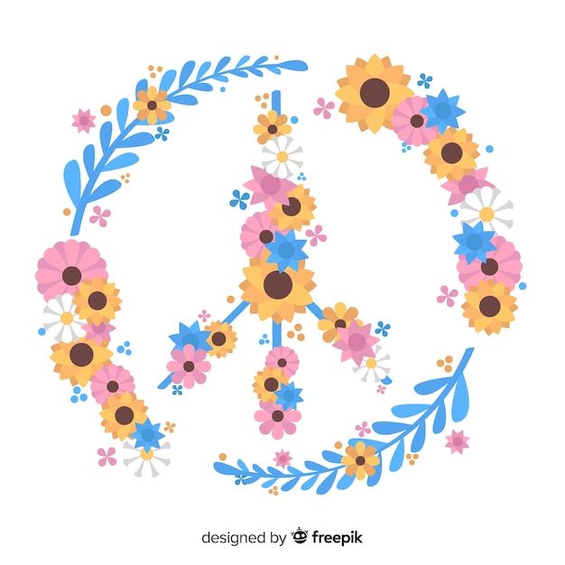 Free vector floral peace sign background