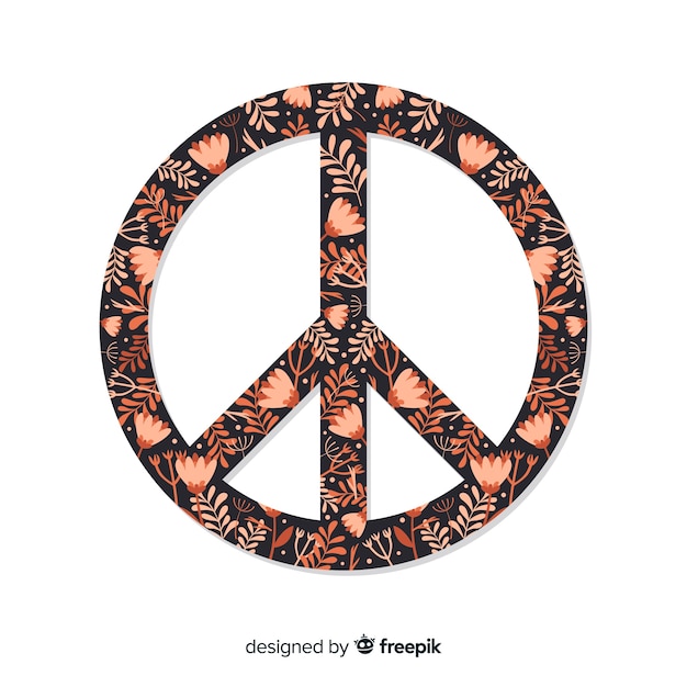 Free vector floral peace sign background