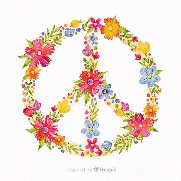 Free vector floral peace sign background