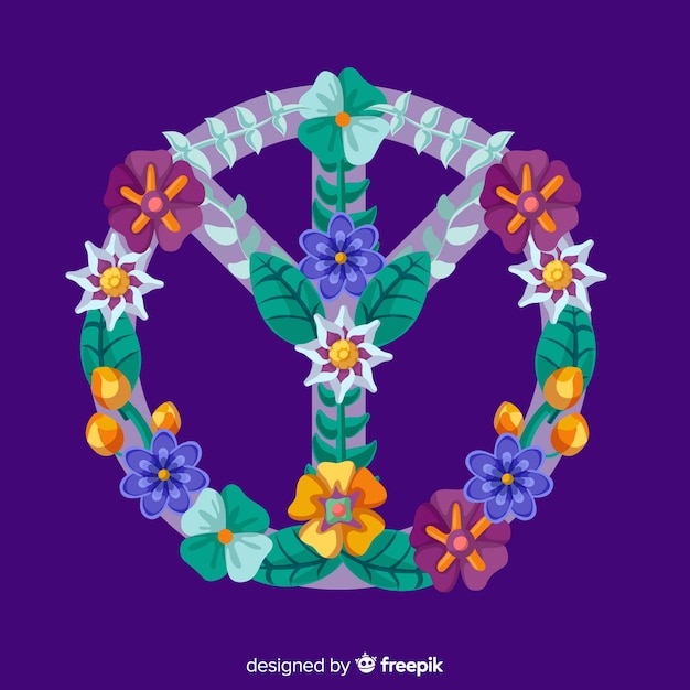 Floral peace sign background