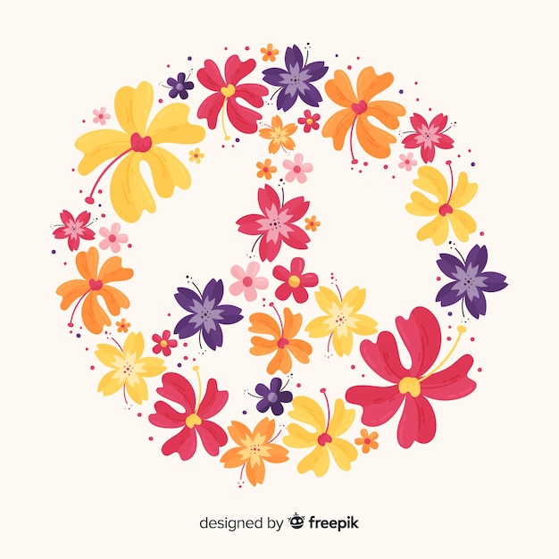 Free vector floral peace sign background