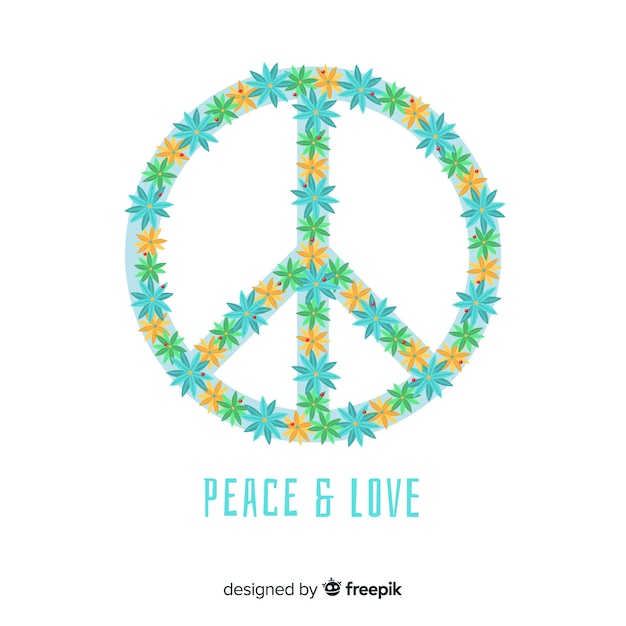 Floral peace sign background