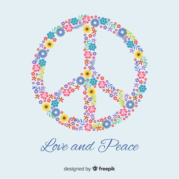 Free vector floral peace sign background