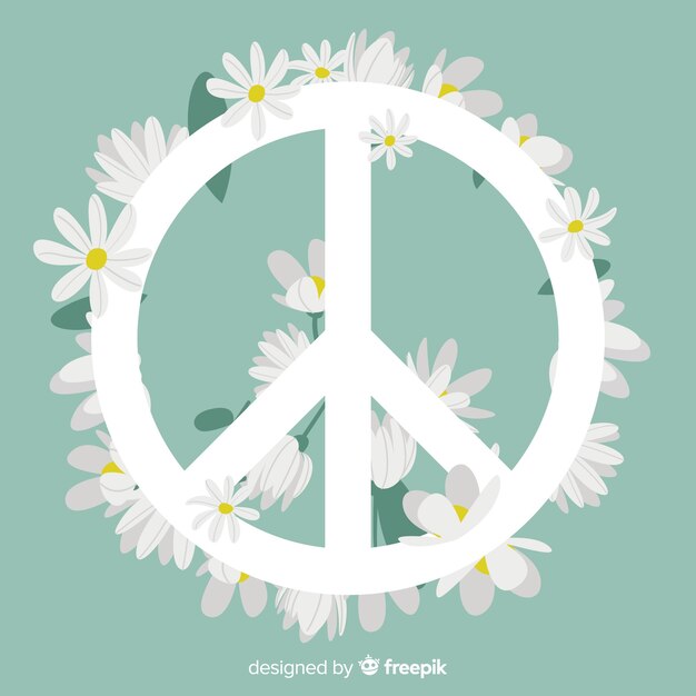 Floral Peace Sign