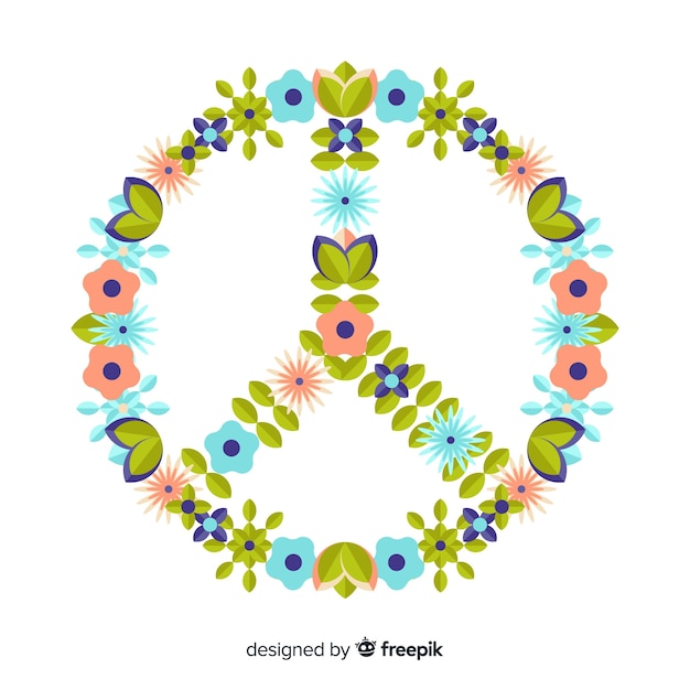 Floral peace sign