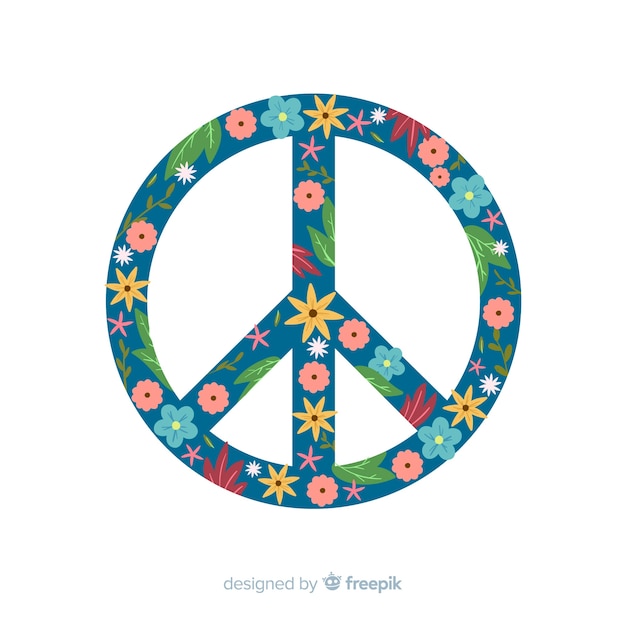 Free vector floral peace sign