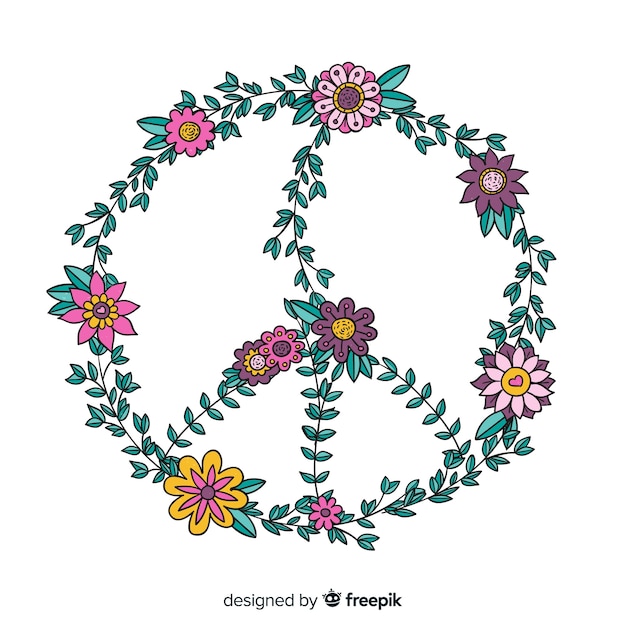 Free vector floral peace sign