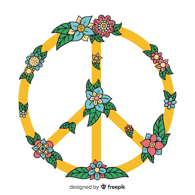 Free vector floral peace sign