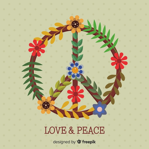 Free Vector floral peace sign 