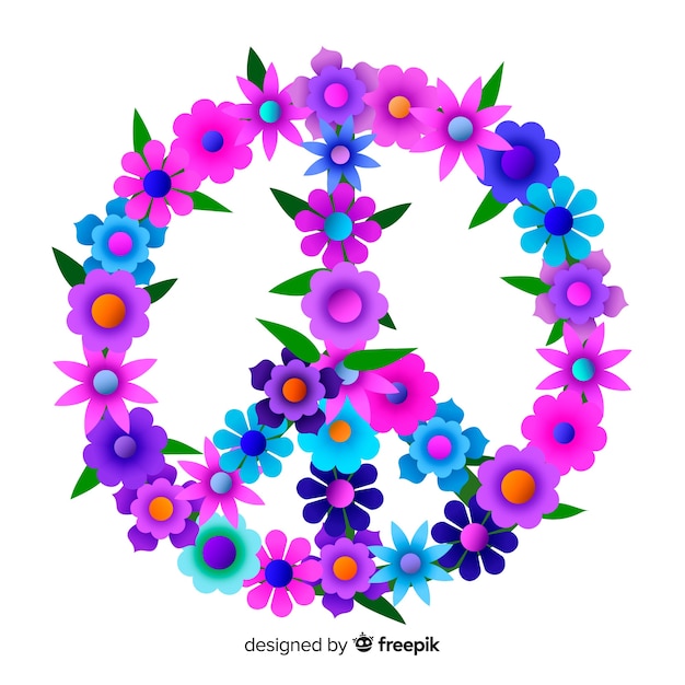 Free vector floral peace sign