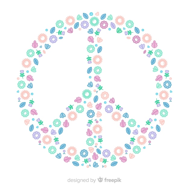 Free vector floral peace sign