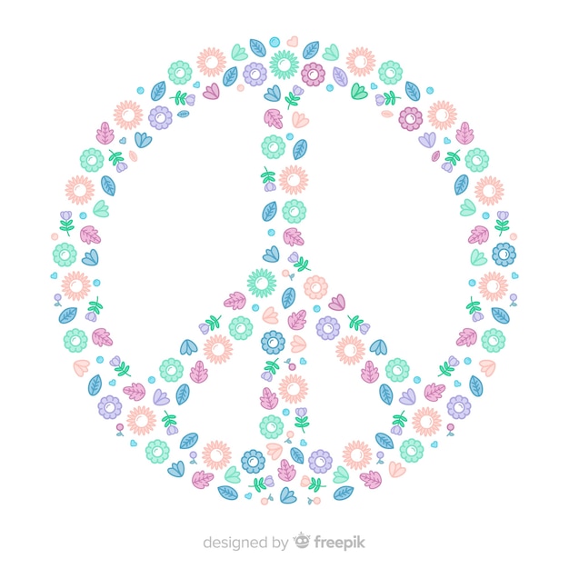 Floral peace sign