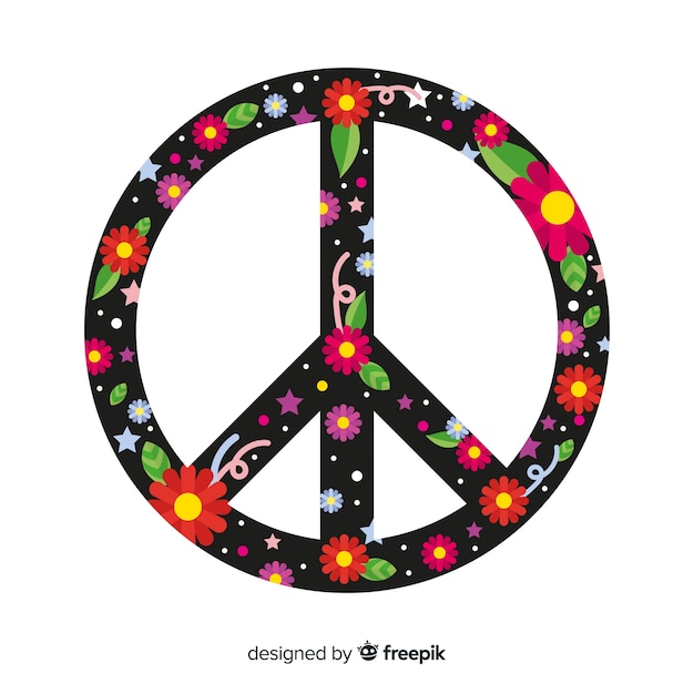 Free vector floral peace symbol background