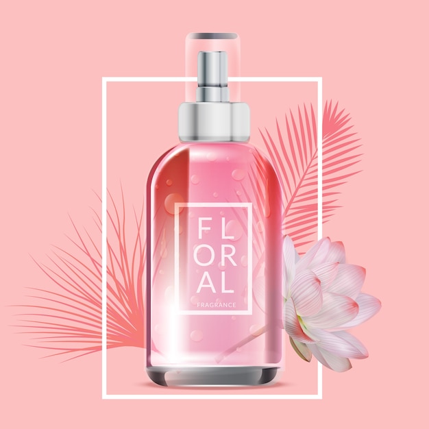 Floral perfume cosmetic ad