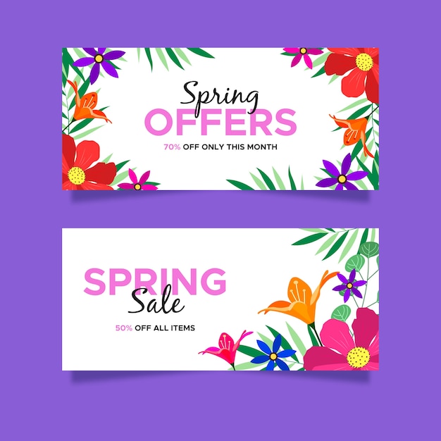 Floral pring sale banners