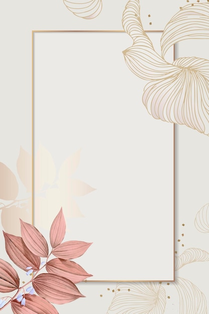 Free vector floral rectangle frame design