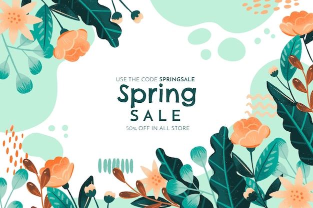 Get a Stunning Floral Sale Banner in Hand Drawn Style for Discount and Promotion