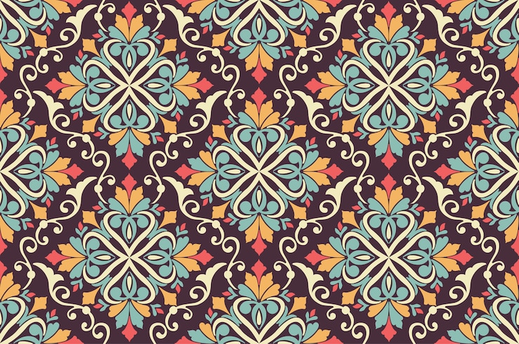 Free Vector  floral seamless pattern background in arabian style. arabesque pattern. eastern ethnic ornament. elegant texture for backgrounds.