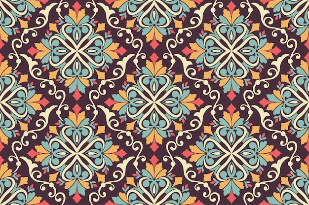  floral seamless pattern background in Arabian style. Arabesque pattern. Eastern ethnic ornament. Elegant texture for backgrounds.