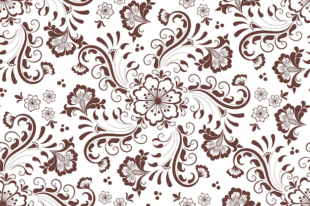 floral seamless pattern element in Arabian style. Arabesque pattern. 