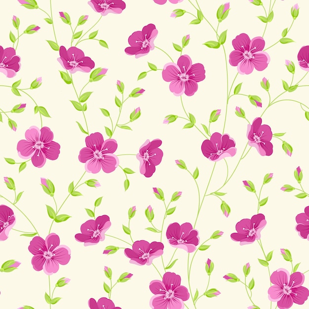 Floral seamless pattern on white