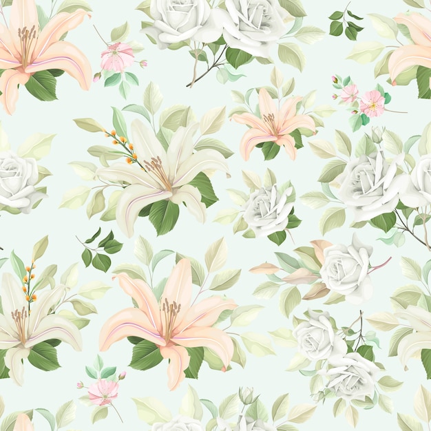 floral seamless pattern with soft color