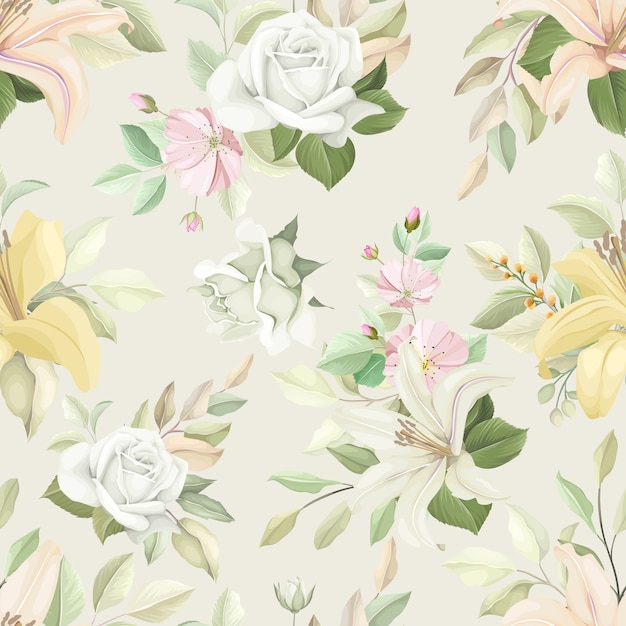 floral seamless pattern with soft color