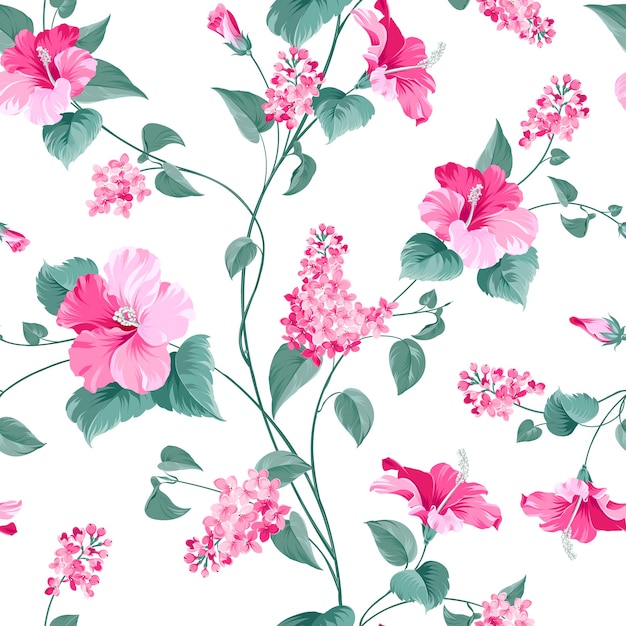 Free vector floral seamless pattern.