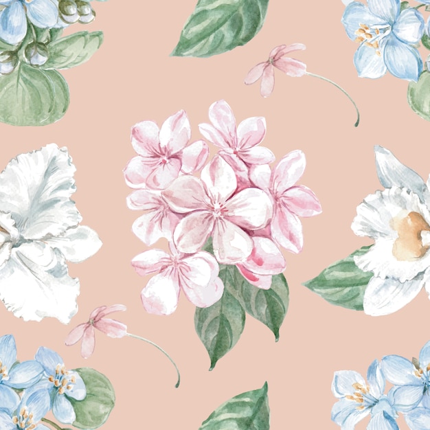 Free vector floral seamless pattern