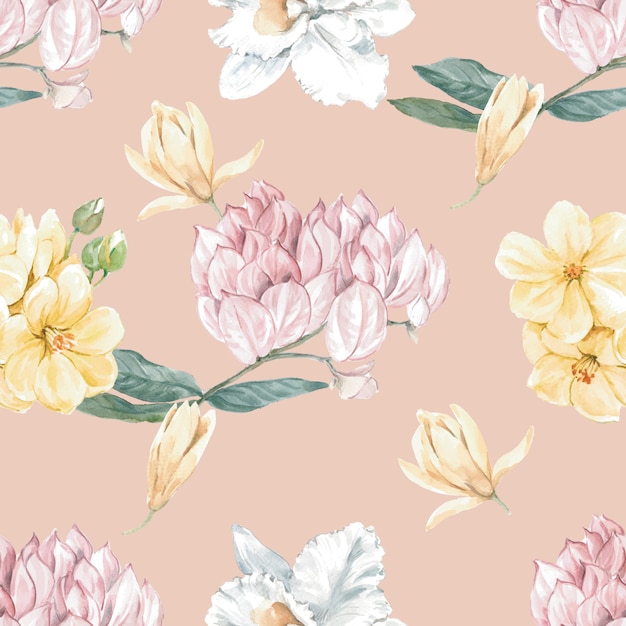 Free vector floral seamless pattern