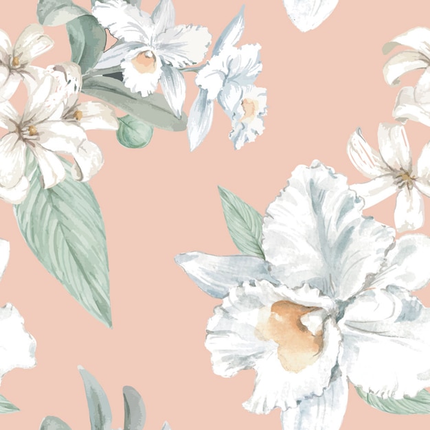 Free vector floral seamless pattern