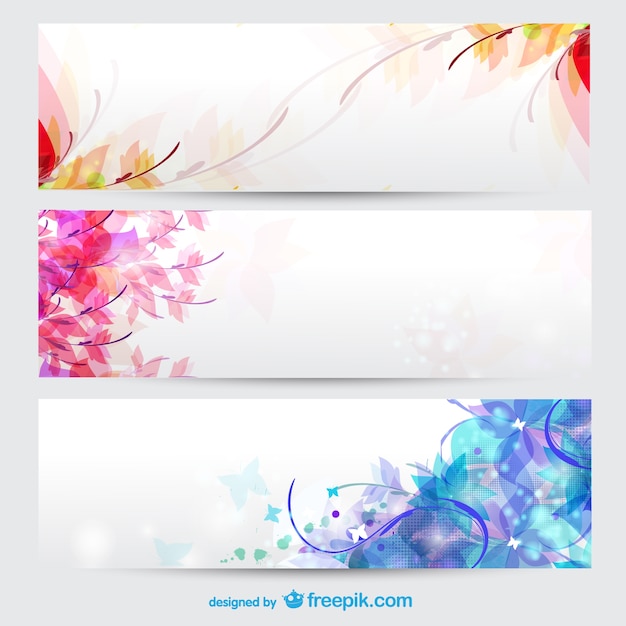 Floral seasons background banners