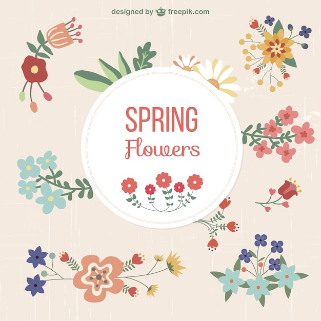 Free vector floral set of graphic elements