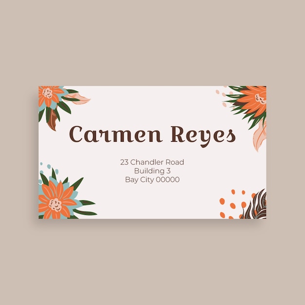 Free vector floral shipping address sticker