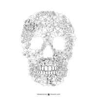 Free vector floral skull