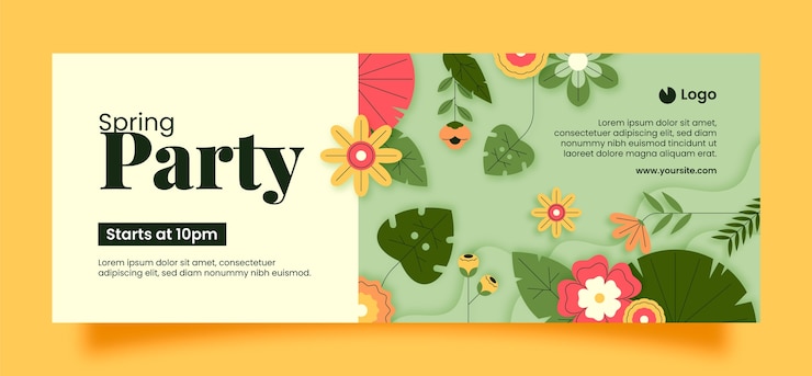 Free Vector floral social media cover template for spring celebration