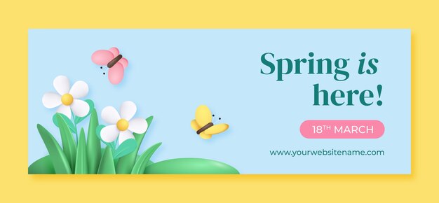 Floral social media cover template for spring celebration