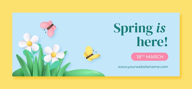 floral social media cover template for spring celebration
