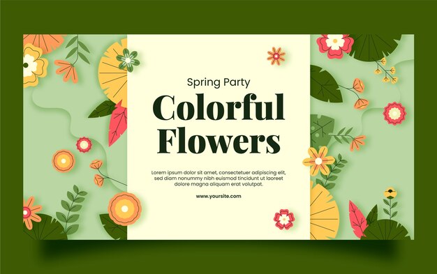 Floral social media post template for spring celebration