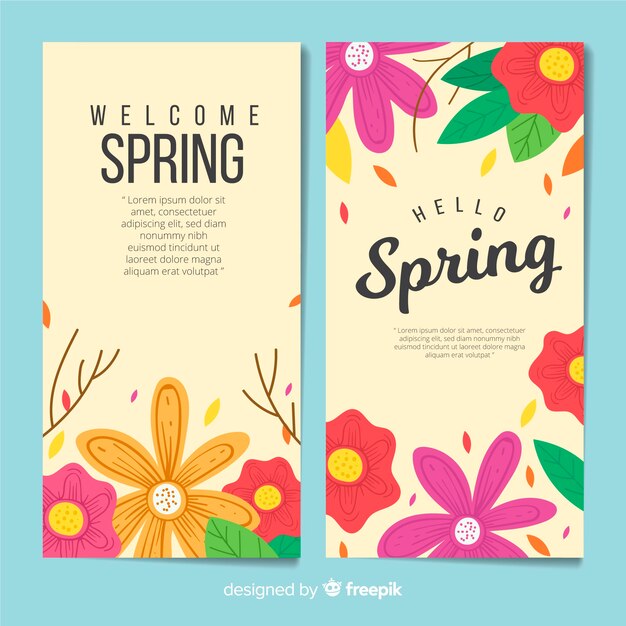 Floral spring banner template